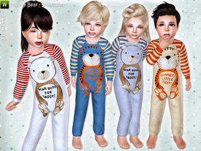 Sims 3 — Tiger, Bear - Sleepsuit by lillka — Cute sleepsuit for toddler girls and boys. Everyday/Sleepwear recolorable I