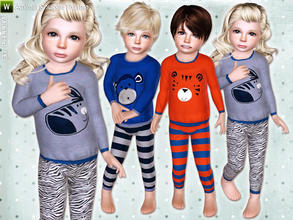 Sims 3 — Animal Snuggle Pyjama by lillka — Animal snuggle pyjama for toddler girls and boys. Everyday/Sleepwear