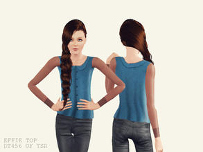 Sims 3 — Effie Denim Shirt with Contrast Sleeves by DT456 — A beautifully hand-painted denim shirt with contrast