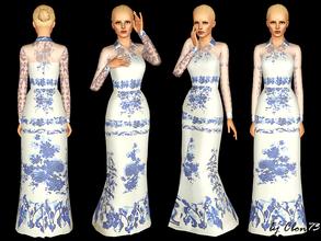 Sims 3 — Flowing Flower Gown by Cbon73 — Female Adult and Young Adult. Everyday and Formal Wear. Mesh by me. Comes in two