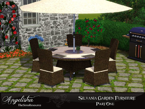 Sims 3 — Silvania Garden Furniture (part one) by Angelistra — Dining tables have a shiny glass surface! Fully