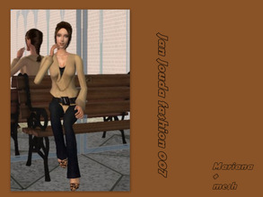 Sims 2 — Cowl neck sweater & skinny jeans by L-75_sims — Beautiful brown autumn clothes.