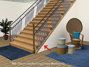 Sims 3 — MB-StaircaseRailingUrbanModernD by matomibotaki — MB-StaircaseRailingUrbanModernD, new staircase-railing mesh,