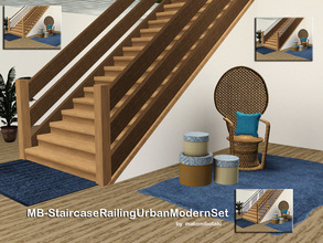 Sims 3 — MB-StaircaseRailingUrbanModernSet by matomibotaki — ---REQUESTED---, 5 staircase-railings matching the