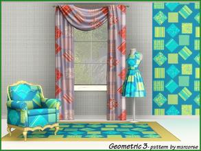 Sims 3 — Geometric3_marcorse by marcorse — Patches geometric pattern in yellow,blue and green.