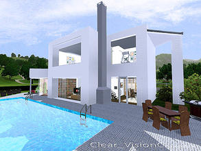 Sims 3 — Clear_VisionC by matomibotaki — Stylish and modern split-level family home wth asymetrical architecture built