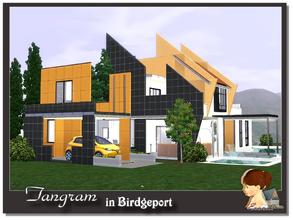 Sims 3 — Tangram by evanell — A futuristic and avant-garde styling modern houses, which is inspired by the Tangram