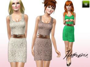Sims 3 — Crochet Embroidered Featuring Dress by Harmonia — This feminine and youthful lightweight crochet dress.. Custom