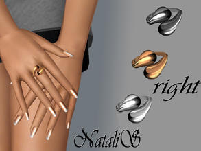 Sims 3 —  Swirl polished ring FA-FE- RIGHT by Natalis — Modern Swirl Ring polished metal of the original form. To the
