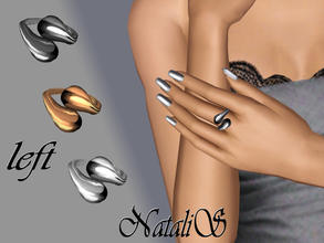 Sims 3 —  Swirl polished ring FA-FE- LEFT by Natalis — Modern Swirl Ring polished metal of the original form. To the left
