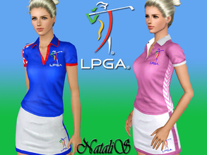 Sims 3 — Ladies LPGA polo-skirt set YA-FA by Natalis — This Ladies LPGA polo-skirt set includes a polo shirt, golf shirt
