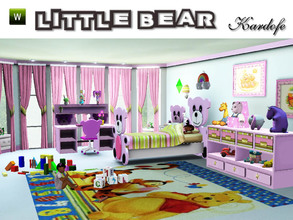 Sims 3 — Little bear by kardofe — Practical and cheerful child's bedroom decorated with teddy bears, small lot with sims
