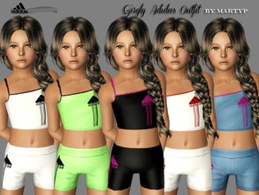 Sims 3 — Child Adidas Outfit by MartyP — ~2 Recolourable Chanels. ~CAS and Luncher Thumbnail. ~Female Child ~Compatible