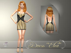Sims 3 — Dress ''Elea'' by Shokobiene2 — A Party Dress for YA-A. Three recolorable areas, Launcher and CAS Thumbnail,