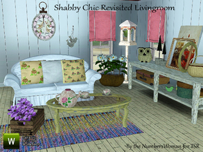 Sims 3 — Shabby Chic Revisited Livingroom by TheNumbersWoman — Shabby Chic at it's Shabbiest. This living room is full of