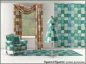 Sims 3 — Squares Squared_marcorse by marcorse — Squares inside squares inside squares in a green and blue toned Geometric