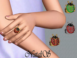 Sims 3 —  LadyBug Childs ring  by Natalis — Fashion Jewelry for Girls - Lucky Ladybug ring. Very cute ring for girls.