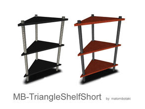 Sims 3 — MB-TriangleShelfShort by matomibotaki — MB-TriangleShelfShort, new corner shelf mesh with 2 recolorable areas