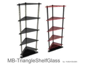 Sims 3 — MB-TriangleShelfGlass by matomibotaki — MB-TriangleShelfGlass, new corner shelf mesh with 2 recolorable areas,