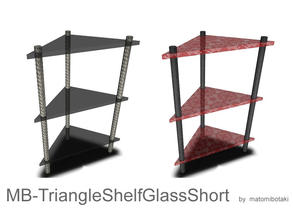Sims 3 — MB-TriangleShelfGlassShort by matomibotaki — MB-TriangleShelfGlassShort, new corner shelf mesh with 2