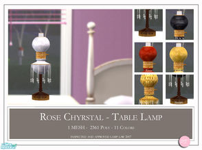 Sims 2 — Rose Chyrstal Table Lamp by DOT — Rose Chyrstal Table Lamp. 1 Mesh Plus Recolors. Sims 2 by DOT of The Sims
