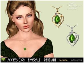 Sims 3 — Emerald pendant by Severinka_ — Accessory for women - with an emerald pendant. An elegant classic decoration for