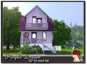 Sims 3 — Purple Dream(10X10 mini lot) by evanell — A cut and romantic purple house fulls of all kind colorful furniture.