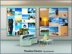 Sims 3 — Paradise Dreams_marcorse by marcorse — Collage paintings of Island Paradise holiday snapshots; 2 paintings in
