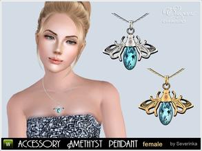 Sims 3 — Amethyst pendant by Severinka_ — Accessory for women - pendant with amethyst in the form of a dragonfly. An