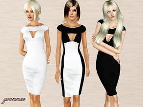 Sims 3 — Dress black-white 2  by yvonnee2 — Dress black-white 2 . Elegant, classic and trendy.Recolorable. I hope your