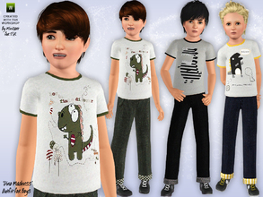 Sims 3 — Dino Madness Outfit by minicart — This cute dinosaur themed outfit for boys is perfect for your little trouble