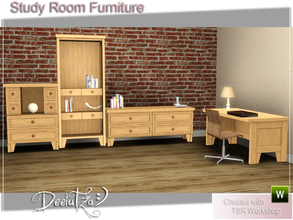 Sims 3 — Study Room Furniture by deeiutza — This time I bring to you 11 items for decorating study rooms and offices.