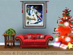 Sims 3 — Santa & Polar Bear Tapestry by ziggy28 — A Christmas tapestry of Santa and two Polar Bears. Custom mesh by