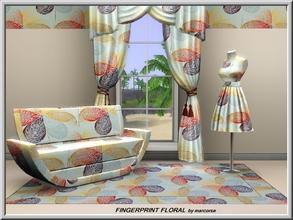 Sims 3 — Fingerprint Floral_marcorse by marcorse — Abstract pattern: 6-petalled daisies with a fingerprint design