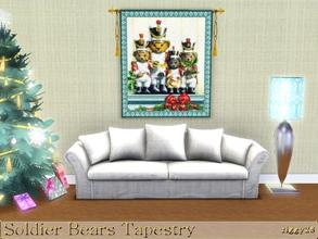 Sims 3 — Soldier Bears Tapestry by ziggy28 — A Christmas tapestry with little bears dressed in soldier costume. Custom