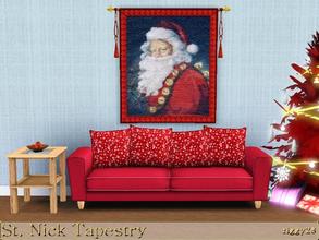 Sims 3 — St. Nick Tapestry by ziggy28 — A Christmas tapestry of St. Nick or Santa in his red suit. Custom mesh by Murfeel