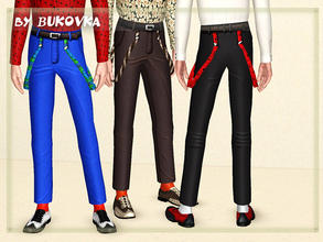 Sims 3 — Pants slacks Dude by bukovka — Pants with suspenders in dude style. Three variants of staining. Repainting of