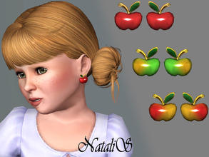 Sims 3 — Apples Childs earrings CF by Natalis — Charming Apples stud earrings. Sweet jewelry for your little Sims-girls.