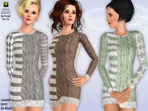 Sims 3 — Ribbed Sweater Dress Too by minicart — This warm and cozy Ribbed Sweater Dress is ideal for your Sims to wear in