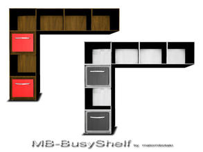 Sims 3 — MB-BusyShelf by matomibotaki — MB-BusyShelf, new mesh with 9 slots for placement, fitting the - BusyOfficeSet -,