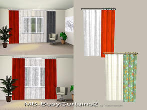 Sims 3 — MB-BusyCurtains2 by matomibotaki — MB-BusyCurtains2, new curtains mesh with one curtains on the right side and
