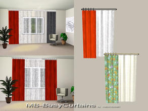 Sims 3 — MB-BusyCurtains by matomibotaki — MB-BusyCurtains, new curtains mesh with one curtains on the left side and one