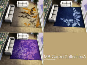 Sims 3 — MB-CarpetCollectionA by matomibotaki — MB-CarpetCollectionA, 4x4 large squre rugs, with 3 recolorable areas and
