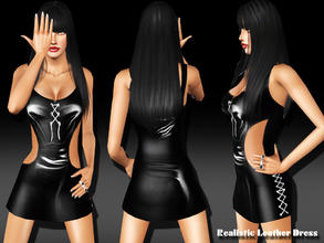 Sims 3 — Leather Dress with Cut out Sides by saliwa — Realistic Leather Dress with Cut Out Sides. Designed by Saliwa