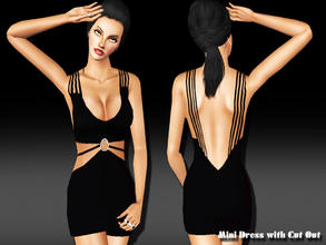Sims 3 — Mini Dress with Cut Out Details by saliwa — Mini Dress with Cut Out Details. Designed by Saliwa