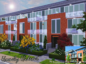 Sims 3 — Homely Hideout by Trustime — This is a town house (apartment): Ground floor: - entrance First floor: - living