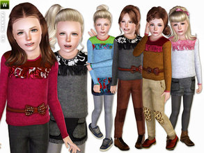 Sims 3 — Winter Looks - Set by lillka — This set includes: Two knit sweater, woolen shorts and pants for girls. Perfect