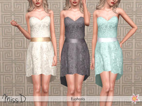 Sims 3 — Euphoria by MissDaydreams — Euphoria is a strapless slouch dress made with floral lace fabric. Very comfortable,