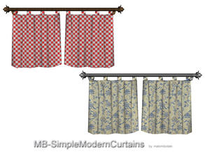 Sims 3 — MB-SimpleModernCurtains by matomibotaki — MB-SimpleModernCurtains, 2x1 short kitchen curtains mesh with
