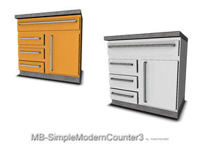 Sims 3 — MB-SimpleModernCounter3 by matomibotaki — MB-SimpleModernCounter3, new counter mesh with 1 large drawer, 1 door